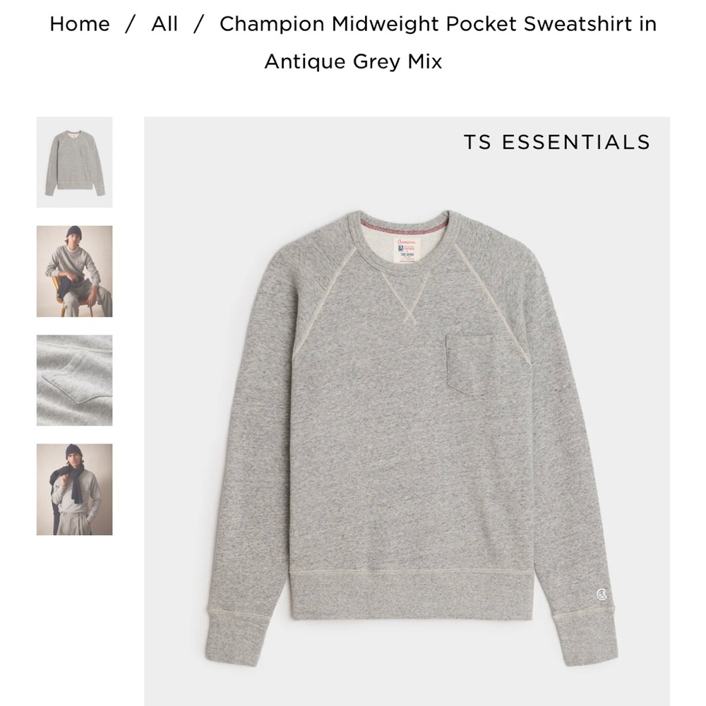 Todd Snyder X Champion Mid weight Pocket Sweatshirt